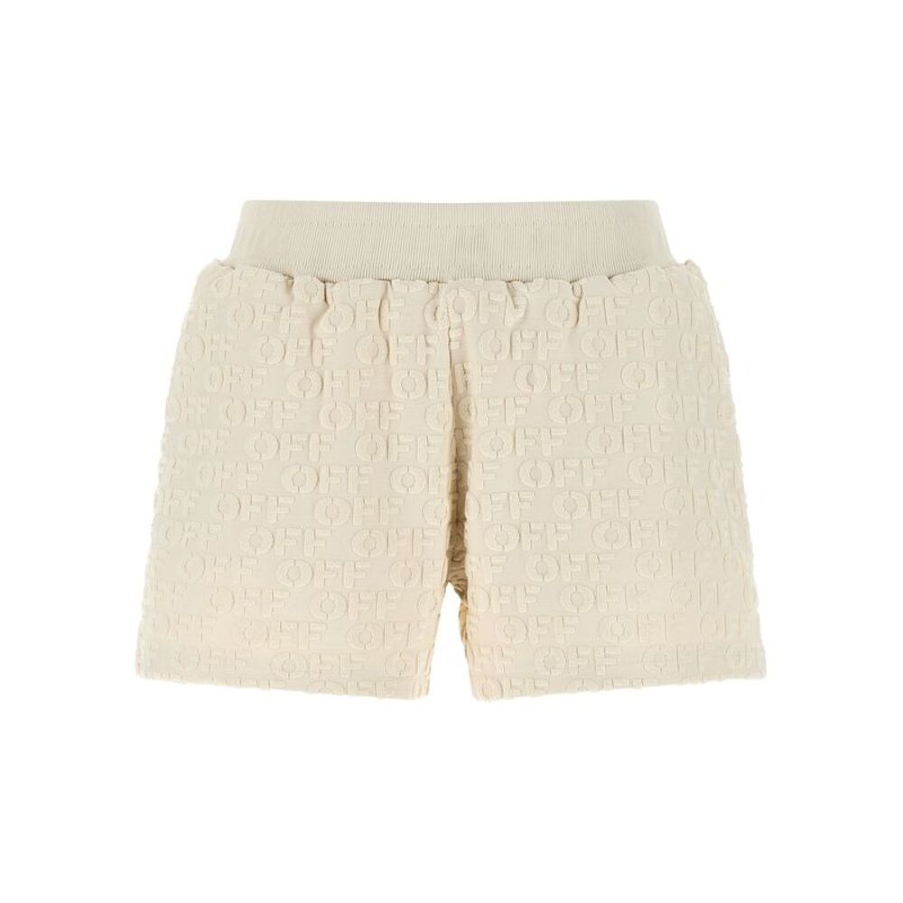 Off-White Beige Cotton Bermuda Women's Shorts